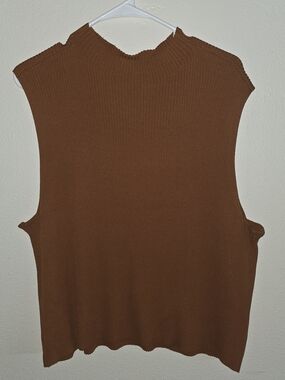 Worthington Orange Ribbed Sleeveless Tank